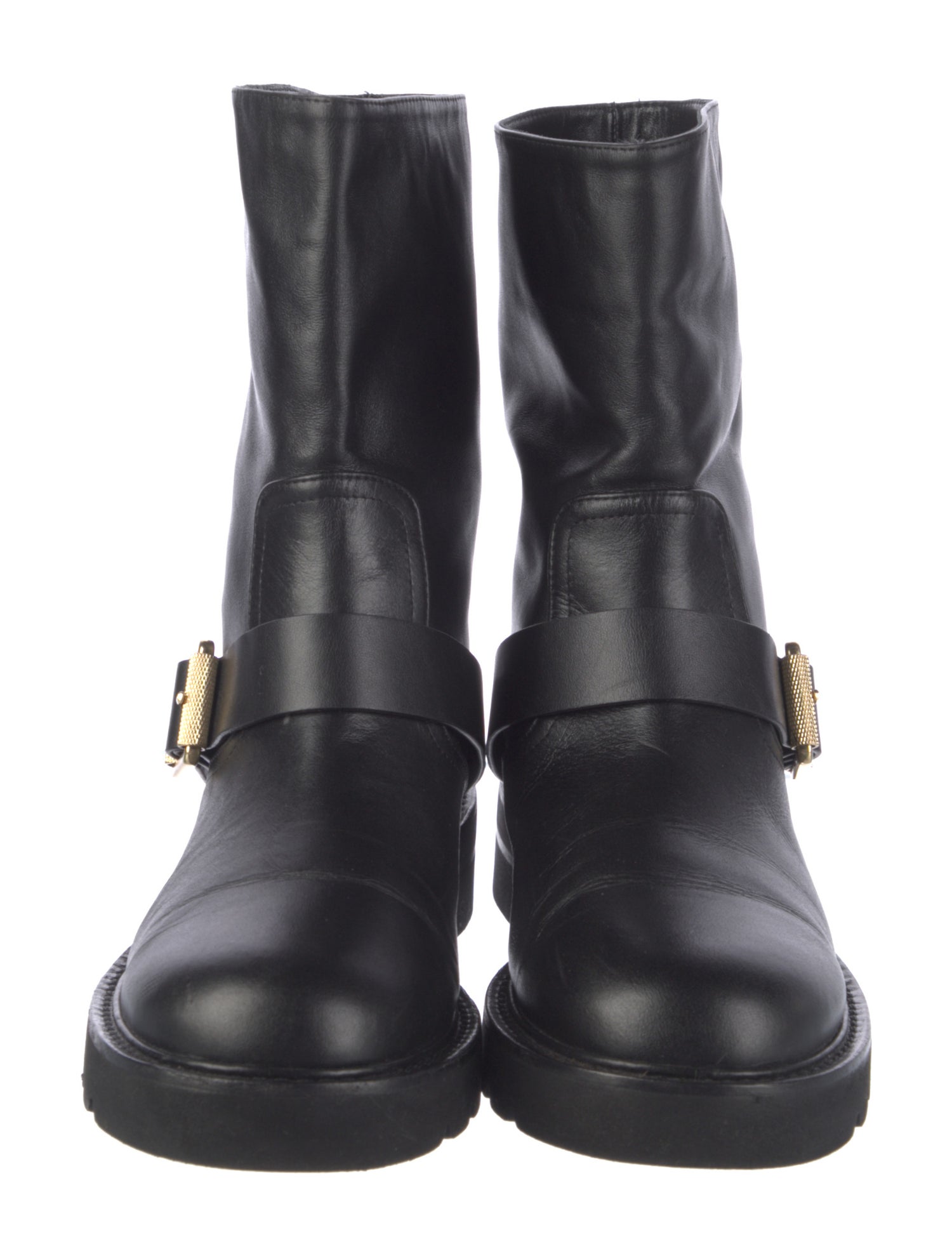 Stuart Weitzman Leather Moto Boots